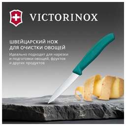 VICTORINOX Нож кухонный Swiss Classic 6.7604.C1 для чистки овощей и фруктов лезв.80мм прямая заточка зеленый