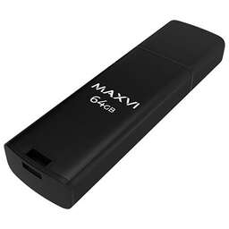 MAXVI MP2 64GB черный, монолит с колпачком, ABS пластик + металл, USB 2.0