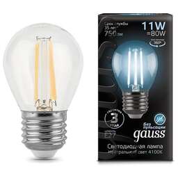 GAUSS Лампа LED E27, шар, 11Вт, одна шт. [105802211]