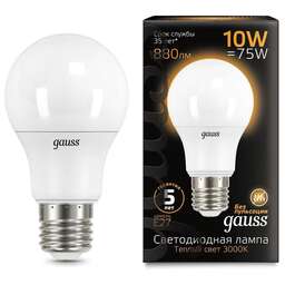 GAUSS Упаковка ламп LED E27, шар, 10Вт, A60, 10 шт. [102502110]
