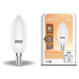 GAUSS Умная лампа IoT Smart Home E14 5Вт 470lm Wi-Fi (упак.:1шт) (1100112)