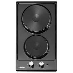 SIMFER Электрическая варочная поверхность H30E02B016, конфорок: 2 шт., эмаль, независимая, черный