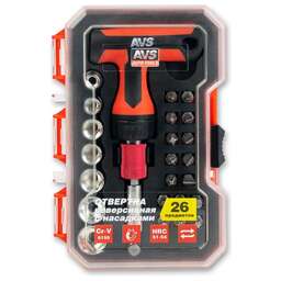 AVS TOOLS Отвертка реверсивная с насадками (26 предметов) AVS ORS26