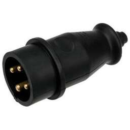 REXANT (111-006) ВИЛКА КАУЧУК, 3Р+РЕ, 32 А, IP44, ЧЕРНАЯ
