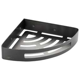 GFMARK 78360 Полочка 22 см одинарная угловая овальная, литая, ГРАФИТ, из нержавеющей стали марки SUS 304