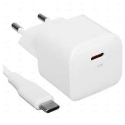 ACEFAST Сетевое зарядное устройство A77 mini PD30W GaN USB-C charger с кабелем USB-C-USB-C (EU). Цвет: белый