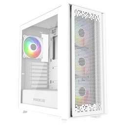 POWERCASE Корпус ByteFlow White, Tempered Glass, 4x 120mm ARGB fans, ARGB HUB, белый, ATX (CBFW-A4)