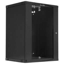 LANMASTER Шкаф коммутационный Next (TWT-CBWNG-18U-6X4-BK) настенный 18U 550x450мм пер.дв.стекл 60кг черный 25кг 988мм IP20 металл