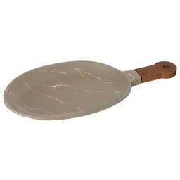 LEFARD 412-126 ЗОЛОТОЙ МРАМОР GRAY с деревянной ручкой 37,5*19*2,4см
