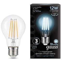 GAUSS Лампа LED E27, груша, 12Вт, 102902212, 10 шт