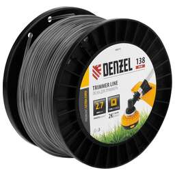 DENZEL Леска для триммера двухкомпонентная квадрат, 2,7мм х 138м, на DIN катушке EXTRA CORD 96819