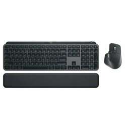 LOGITECH Комплект (клавиатура+мышь) MX Keys S Combo, USB, беспроводной, с гравировкой, черный и серый [920-011619]