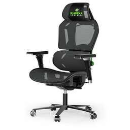 EUREKA Кресло игровое Typhon, сетка, до 124кг, мультиблок, регулируемые 4D подлокотники, черный