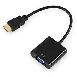 KINGPRICE Переходник VGA KP-HDMI(m)-VGA(f), HDMI (m) - VGA (f), 0.1м, черный