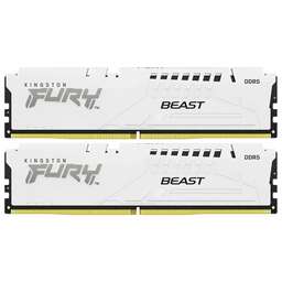 KINGSTON Память DDR 5 DIMM 32Gb PC44800, 5600Mhz, FURY Beast White XMP CL40 (Kit of 2) (KF556C40BWK2-32)