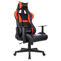 ZOMBIE Кресло игровое Game Penta черный/красный экокожа с подголов. крестов. пластик