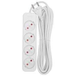 REXANT Удлинитель STANDARD 4 гнезда, 5м, 2х1,0мм², б/з, белый