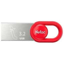 NETAC Флешка USB UM2 128ГБ, USB3.2, серебристый и красный [nt03um2n-128g-32re]