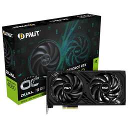 PALIT Видеокарта PCI-E 4.0 RTX4060 DUAL OC NVIDIA GeForce RTX 4060 8Gb 128bit GDDR6 1830/17000 HDMIx1 DPx3 HDCP Ret