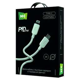 MORE CHOICE (4620202554758) K85ia USB 3.0A PD 27W для Lightning ng 8-pin Type-C - 1м , белый