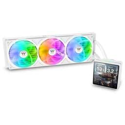 THERMALTAKE Система водяного охлаждения TH360 V3 Ultra Snow ARGB Soc-AM5/AM4/1200/1700/1851 белый 4-pin 37.8dB Al LCD 365W Ret (CL-W476-PL12SW-A)