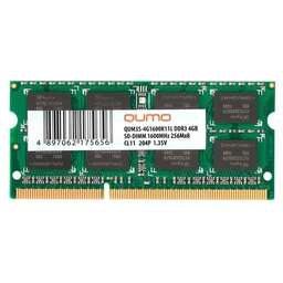 QUMO DDR3 SODIMM 4GB QUM3S-4G1600K11L PC3-12800, 1600MHz, 1.35V