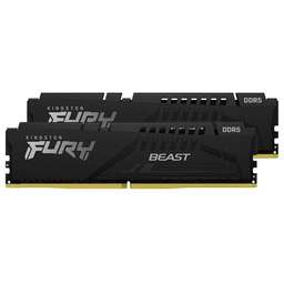 KINGSTON Модуль памяти 32GB DDR5 5200 DIMM FURY Beast Black Gaming Memory KF552C40BBK2-32 Non-ECC, CL40, 1.25V, KF552C40BBK2-32 1RX8 (Kit of 2), RTL (324358)