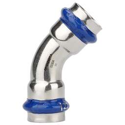 VARMEGA Угольник 45гр. двухраструбный Inox Press 42x42