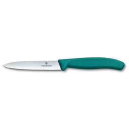 VICTORINOX Нож кухонный Swiss Classic (6.7704.C1) стальной универсальный для чистки овощей и фруктов лезв.100мм прямая заточка зеленый