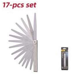 DELI Набор измерительных щупов для проверки зазоров DL9502 17 шт, 0,02-1,00 мм, сталь 65Mn