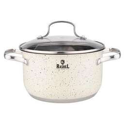 RASHEL Кастрюля R-407в 4,7л из нержавеющей стали со стекл. кр., 22х12,5см