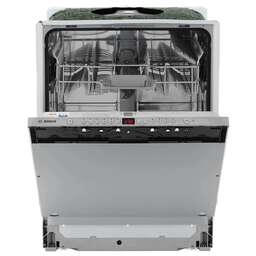 BOSCH Встраиваемая посудомоечная машина SMV26AX00Q, полноразмерная, ширина 59.8см, полновстраиваемая, загрузка 12 комплектов, серебристый