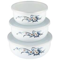 MALLONY Набор из 3 контейнеров эмалированных с крышками, PRIMAVERA (800/1100/1600 мл) (103339)