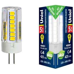 UNIEL (UL-00006745) LED-JC-220/5W/4000K/G4/CL GLZ09TR