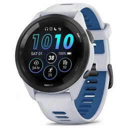 GARMIN Смарт-часы Forerunner 265 33мм 1.3" AMOLED корп.черный/белый рем.белый (010-02810-11)