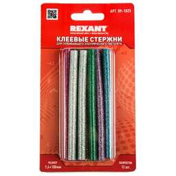 REXANT (09-1025) Клеевые стержни, O=7мм, 100мм, цветные с блестками