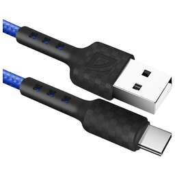 DEFENDER (87113BLU) USB кабель F181 TypeC 1м,2.4А, нейлон