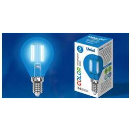 UNIEL (UL-00002989) LED-G45-5W/BLUE/E14 GLA02BL