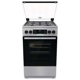 GORENJE Газовая плита GK5C61XJ, электрическая духовка, стеклянная крышка, сталь, нержавеющая сталь