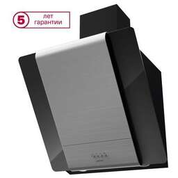 KRONA Вытяжка каминная Talli 600 inox/black glass 3P, нержавеющая сталь/черный, кнопочное управление [20308]