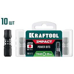 KRAFTOOL Impact TX 40, 25 мм, 10 шт, ударные биты (26195-40-25-S10)