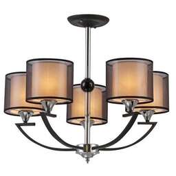 HIPER Люстра Andrea H025-5, 5 х 60 Вт, черный/хром