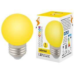 VOLPE (UL-00005649) LED-G45-1W/YELLOW/E27/FR/С