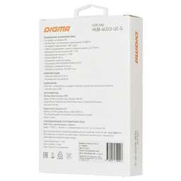 DIGMA Хаб (разветвитель) HUB-4U3.0-UC-G, серый