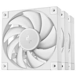 DEEPCOOL Вентилятор для корпуса FD12 120х120x25 белый 4-pin 26.9дБ (упак.:3шт) (R-FD12-WHNPN3-G) Ret