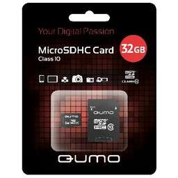 QUMO MicroSDHC 32GB Class10 + адаптер