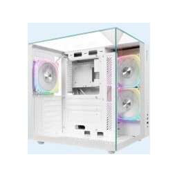 DEFENDER Корпус MIDITOWER CryoCube ATX Micro-ATX Mini-ITX W/O PSU 3x12cm Fan USB1.1+3.0+Type-C+audio белый с окном 25204