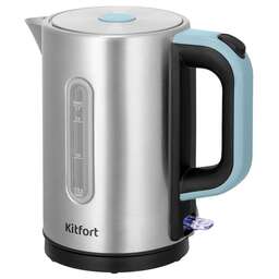 KITFORT Чайник электрический КТ-8703 1.7л. 2200Вт нержавеющая сталь/черный корпус: нерж.сталь/пластик