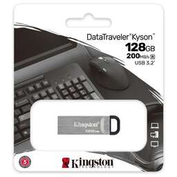 KINGSTON Флеш Диск 128GB DataTraveler Kyson DTKN/128GB USB3.2 серебристый/черный