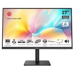 MSI Монитор Modern MD272QXP 27" Black (IPS, 2560x1440, HDMI+DP+Type C, USB Hub, 1 ms, 178°/178°, 400 cd/m, 1000:1 (100M:1), 100Hz, MM, Pivot)